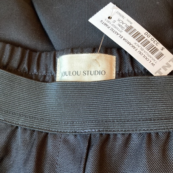 LOULOU STUDIO, Takaroa elastic linen trouser, black, S - Picture 3 of 6